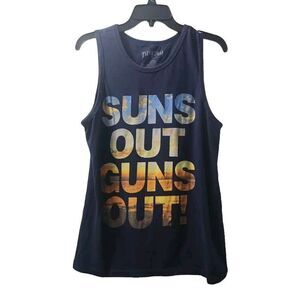 Fifth Sun Unisex Size S Suns Out Guns‎ Out Top Sleeveless Black